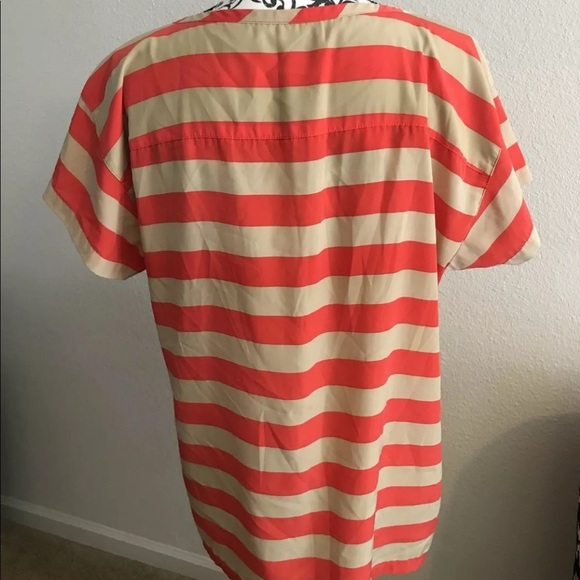 GAP Striped Blouse Top Tee Short Sleeve BOXY - Picture 3 of 5